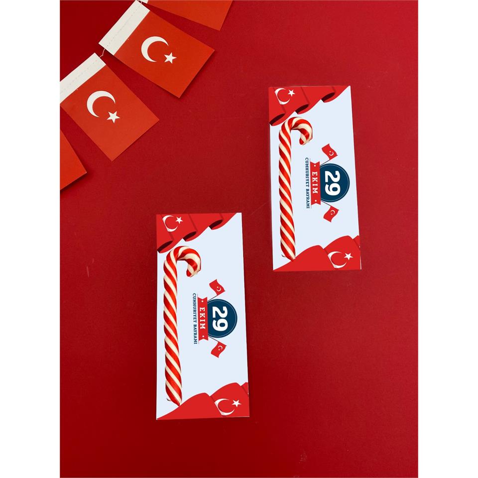 29 Ekim  Hediye Baston Şeker Kartı 