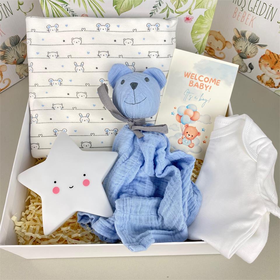 Hello World Blue Erkek Bebek hediye Kutusu